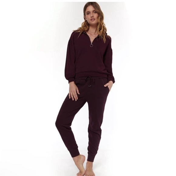 Cami NYC Lynley Cotton Joggers in Boysenberry - Picture 1 of 3